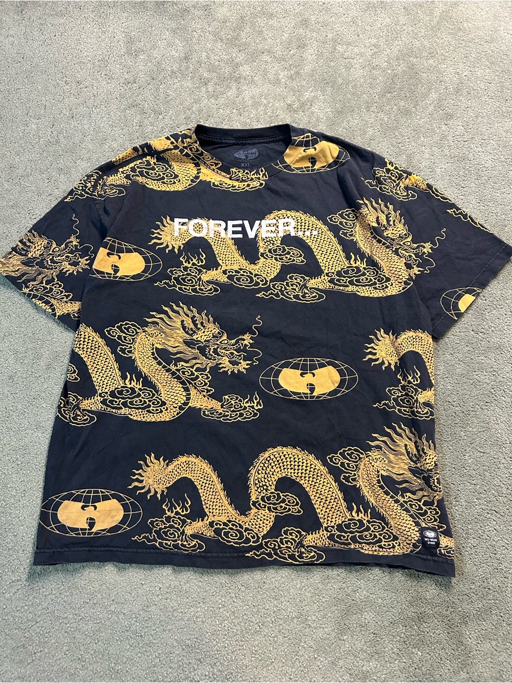 Vintage Wu-Wear Shirt Size XXL 2XL Rap Wu-Tang Clan Dragon Rza Gza Raekwon AOP